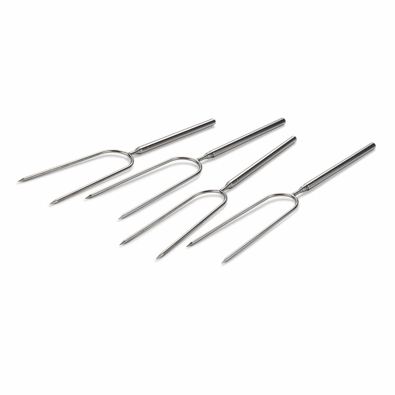 Campfire Roasting Fork Turning Kit - Stainless Steel - 4 Piece